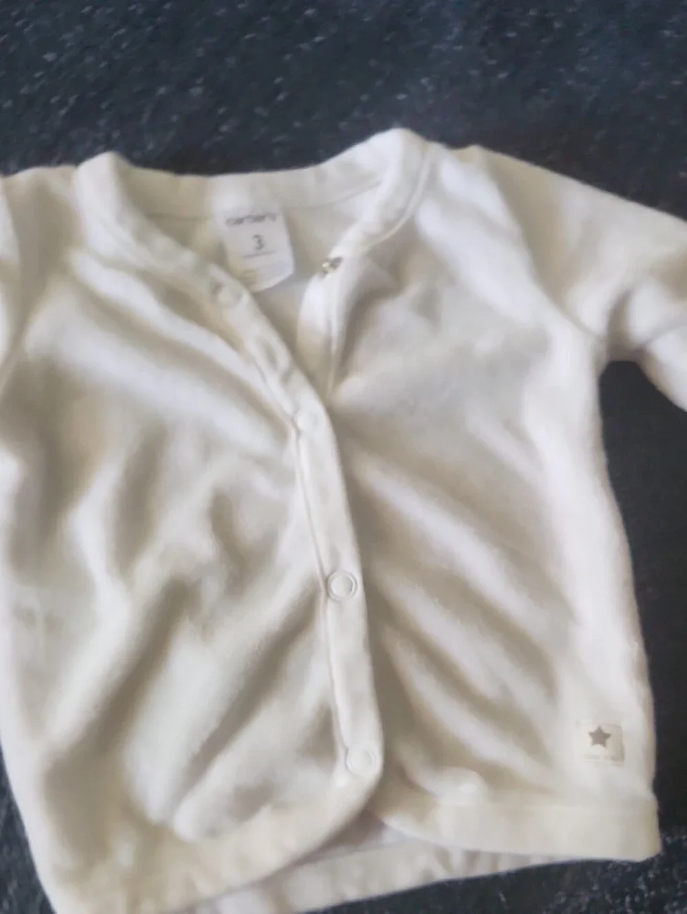 Carter's White Terrycloth Baby Snap-Front Long Sleeve Shirt